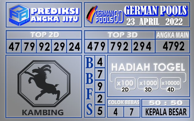 Prediksi Togel German hari ini 23 April 2022