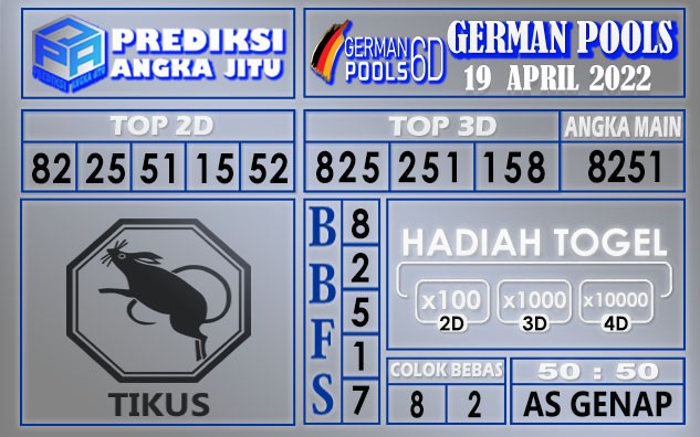 Prediksi Togel german hari ini 19 April 2022