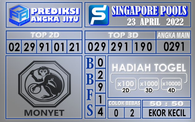 Prediksi Togel singapore hari ini 23 April 2022