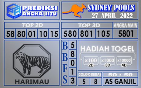 Prediksi Togel sydney hari ini 27 April 2022