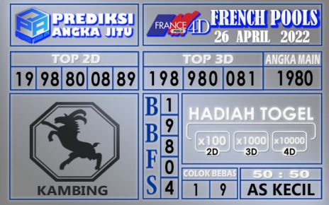 Prediksi togel French hari ini 26 April 2022