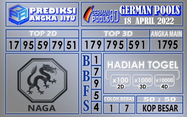 Prediksi togel German hari ini 18 April 2022