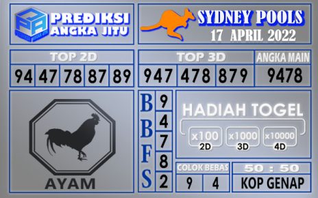 Prediksi togel sydney hari ini 17 April 2022