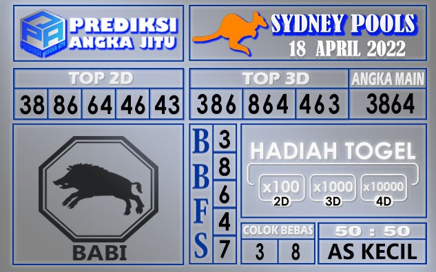 Prediksi togel sydney hari ini 18 April 2022