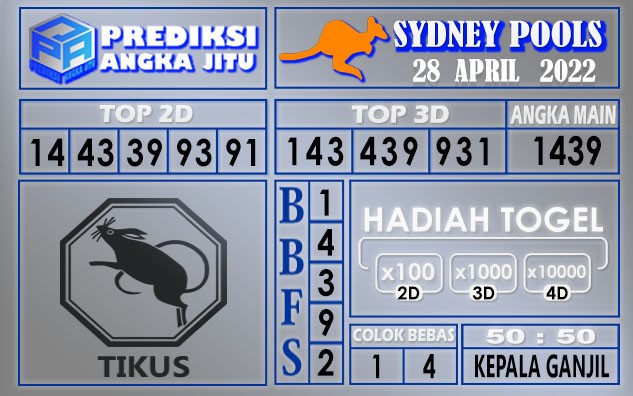 Prediksi togel sydney hari ini 28 April 2022