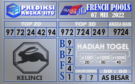 Prediksi Togel French hari ini 07 Mei 2022