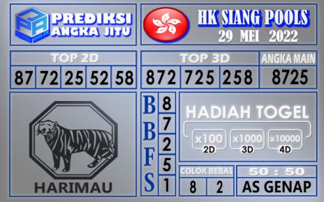 Prediksi Togel Hk siang hari ini 29 Mei 2022