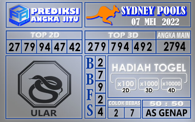 Prediksi Togel sydney hari ini 07 Mei 2022