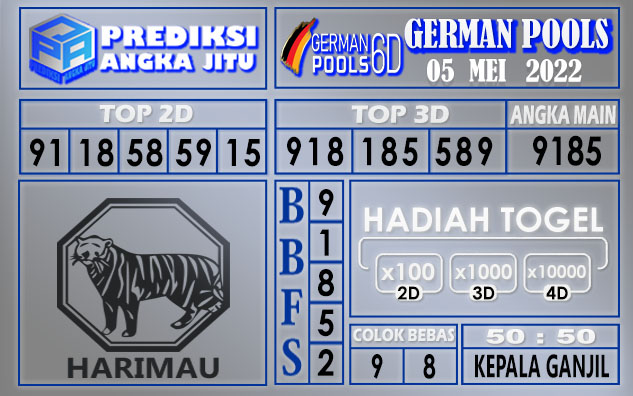 Prediksi togel German hari ini 05 Mei 2022