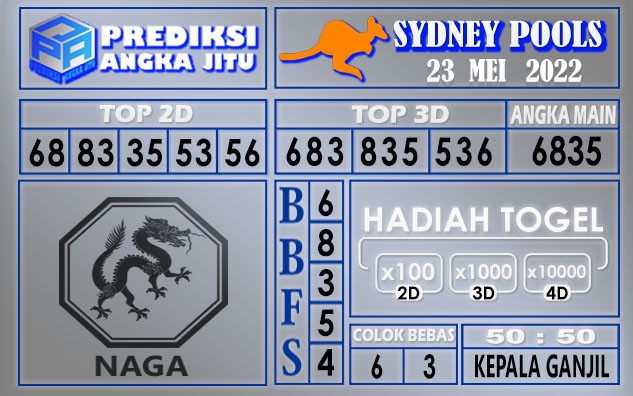 Prediksi togel sdyney hari ini 23 Mei 2022