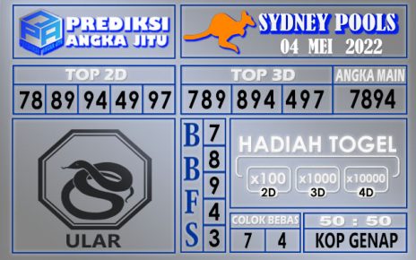 Prediksi togel sydney hari ini 04 Mei 2022