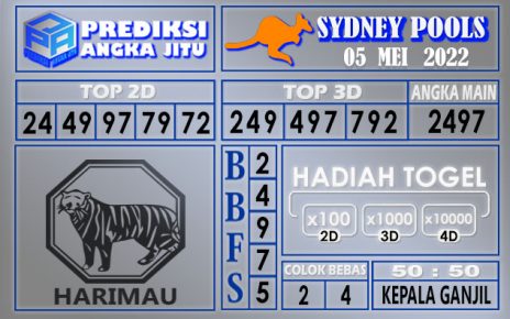 Prediksi togel sydney hari ini 05 mei 2022