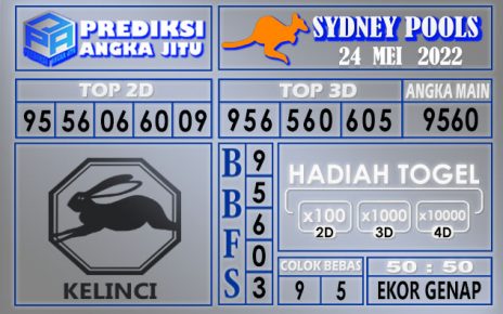 Prediksi togel sydney hari ini 24 Mei 2022