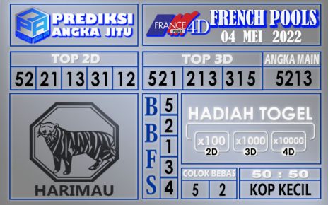 Prediksi togel French hari ini 04 Mei 2022