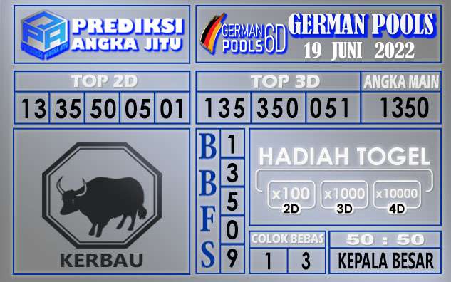 Prediksi togel german hari ini 19 Juni 2022