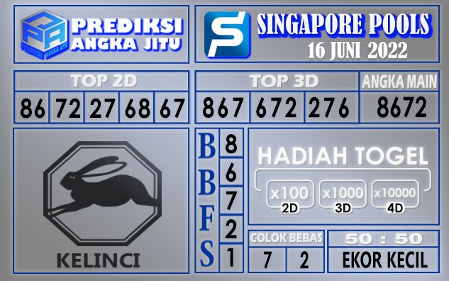 Prediksi togel singapore hari ini 16 juni 2022