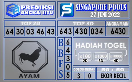 Prediksi togel singapore hari ini 27 juni 2022