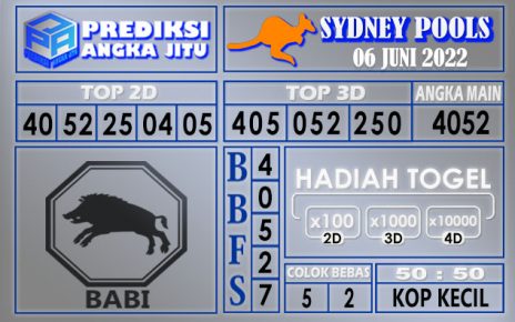 Prediksi togel sydney hari ini 06 juni 2022