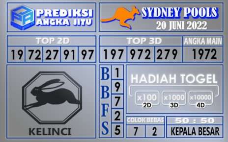 Prediksi togel sydney hari ini 20 juni 2022