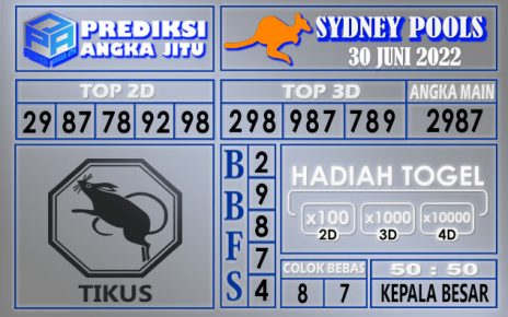 Prediksi togel sydney hari ini 30 juni 2022