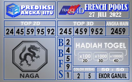 Prediksi togel French hari ini 27 Juli 2022