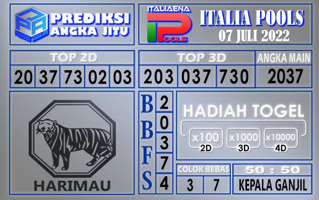 Prediksi togel italia hari ini 07 juli 2022