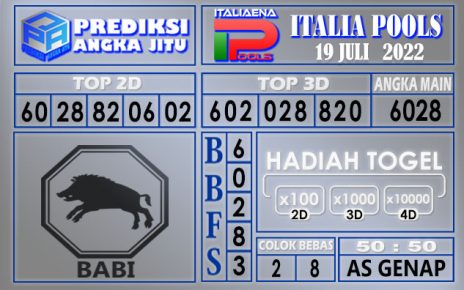 Prediksi togel italia hari ini 19 juli 2022