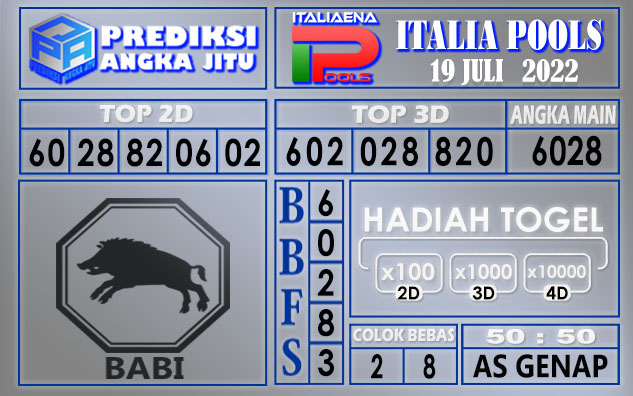 Prediksi togel italia hari ini 19 juli 2022