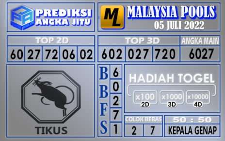 Prediksi togel malaysia hari ini 05 juli 2022