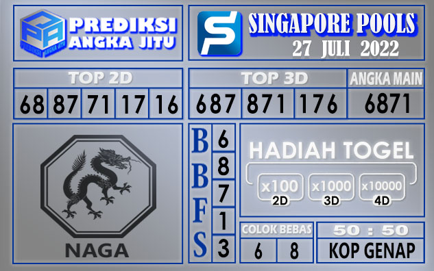 Prediksi togel singapore hari ini 27 juli 2022