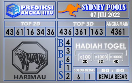 Prediksi togel sydney hari ini 07 juli 2022