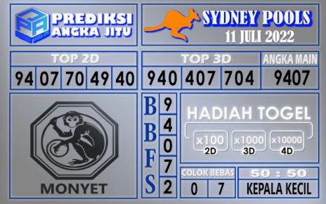 Prediksi togel sydney hari ini 11 juli 2022