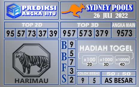 Prediksi togel sydney hari ini 26 Juli 2022