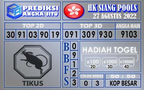 Prediksi Togel Hk Siang Hari Ini 27 Agustus 2022