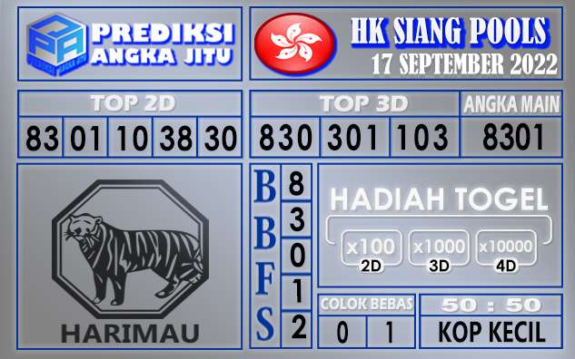 Prediksi togel hksiang hari ini 17 september 2022