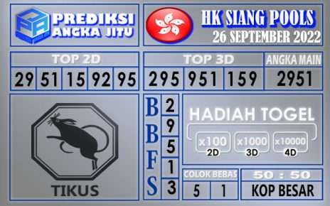 Prediksi togel hksiang hari ini 26 september 2022