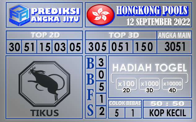 Prediksi togel hongkong hari ini 12 september 2022