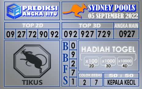 Prediksi togel sydney hari ini 05 september 2022