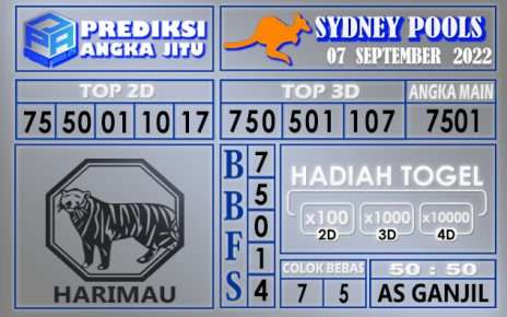 Prediksi togel sydney hari ini 07 september 2022