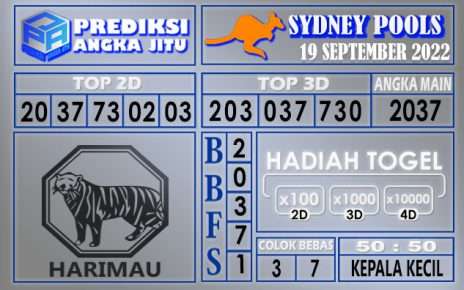 Prediksi togel sydney hari ini 19 september 2022