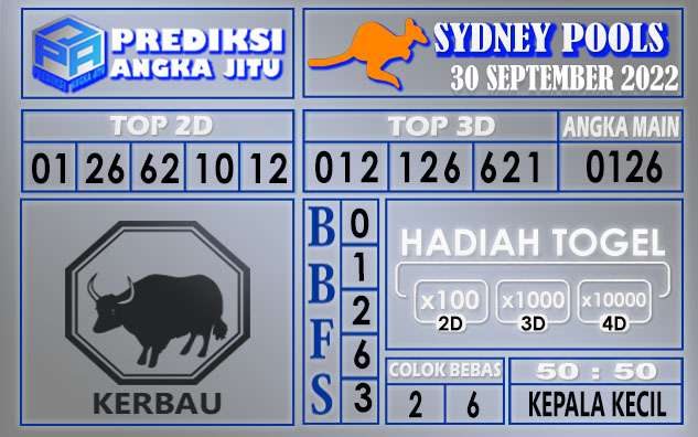 Prediksi togel sydney hari ini 30 september 2022