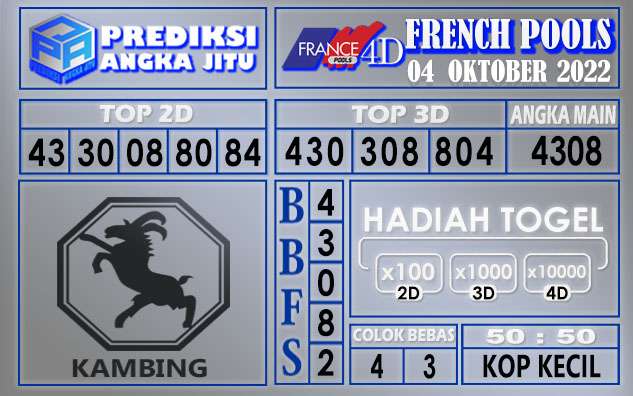 Prediksi togel French hari ini 04 oktober 2022