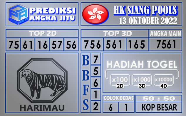 Prediksi togel hksiang hari ini 13 oktober 2022