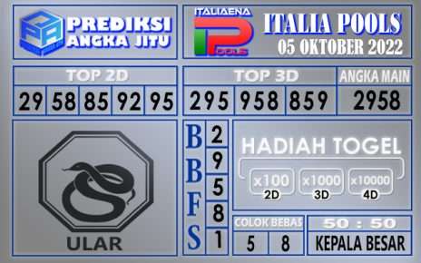 Prediksi togel italia hari ini 05 oktober 2022