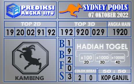 Prediksi togel sydney hari ini 07 oktober 2022