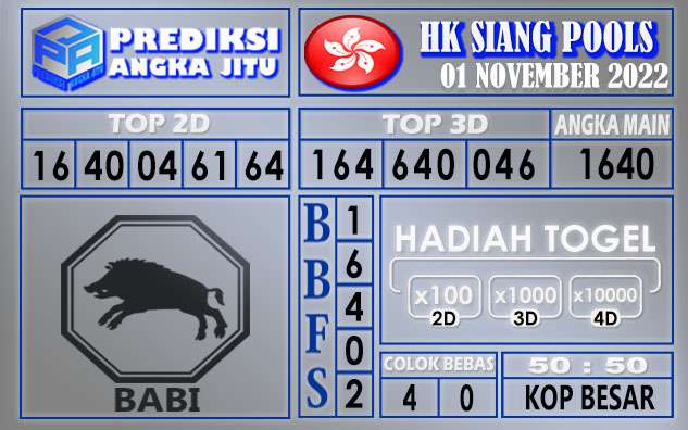 Prediksi togel hksiang hari ini 01 november 2022