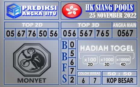 Prediksi togel hksiang hari ini 25 november 2022