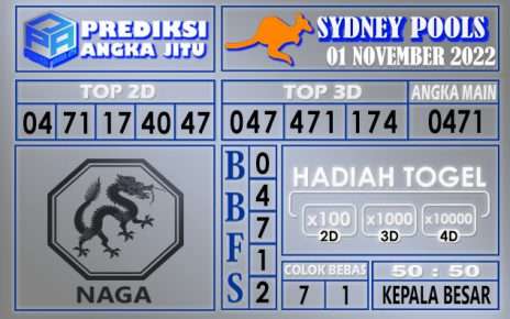 Prediksi togel sydney hari ini 01 november 2022