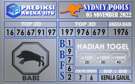 Prediksi togel sydney hari ini 05 november 2022