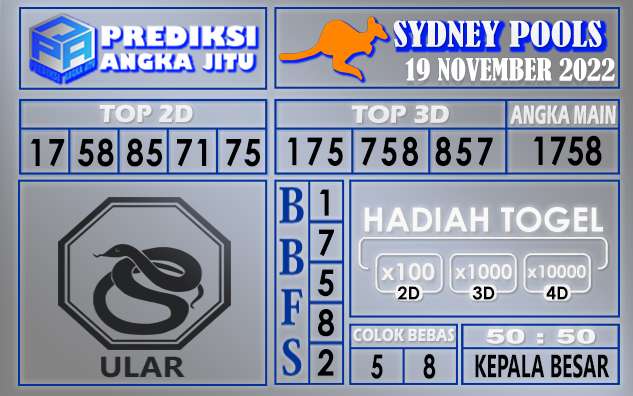 Prediksi togel sydney hari ini 19 november 2022